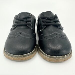 Meckior Toddler Boy Black Lace Up Oxford Dress Shoes Size 4
